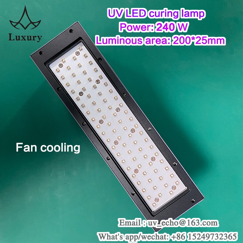 팬 냉각 UV LED 경화 램프 UV 평판 프린터 잉크/접착제 경화 램프 벽 프린터 경화 빛 엡손 노즐